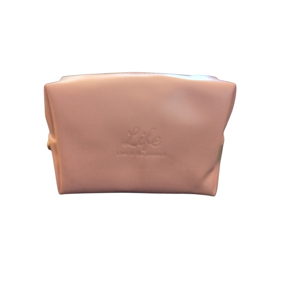 Blush Pink Faux Leather‎ Travel Pouch Life Embossed Makeup Bag with 8 Hangers